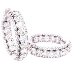 White Gold Pair Hoop Earrings 10.9gr