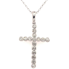 White Gold Cross: 14 Karat White Gold Cross Necklace