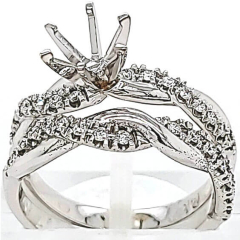 14 Karat White Gold Wedding Set 5.24gr