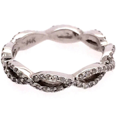 White Gold Band: 14 Karat White Gold Ring 3.8gr