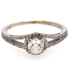 14 Karat White Gold Ring | Center Diamond 0.35cts