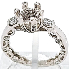 18 Karat White Gold Semi-Mount Ring 5.31gr