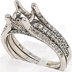 14 Karat White Gold Wedding Set 5.94gr | 68 Preset Diamonds 0.20cts
