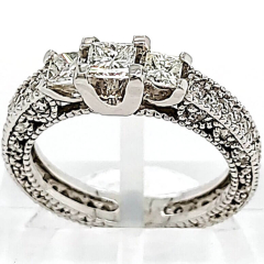 White Gold Ring 5gr | Preset Diamonds 0.51cts 