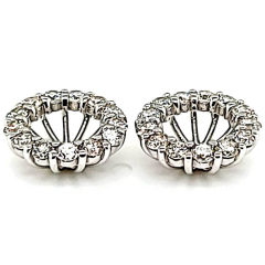 14 Karat White Gold Earring Jackets 7mm 1.63gr