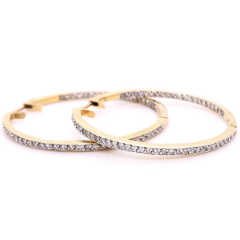 Pave Pair Earrings: 14 Karat White Gold Pair Earrings 7gr