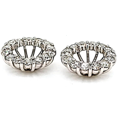 14 Karat White Gold Pair Earring Jackets 8mm 1.8gr