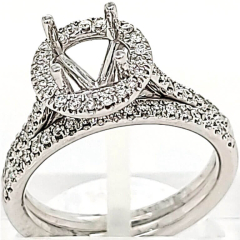 14 Karat White Gold Wedding Set 5.92gr | 67 Micro Pave Set Diamonds 0.37cts