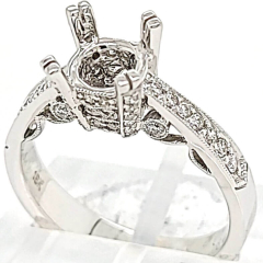 18 Karat White Gold Engagement Ring | Round Diamonds 0.36cts 