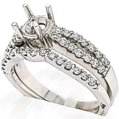 14 Karat White Gold Wedding Sets 6.28cts | 44 Preset Diamonds 0.62cts