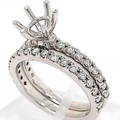 14 Karat White Gold Wedding Set 6.67gr