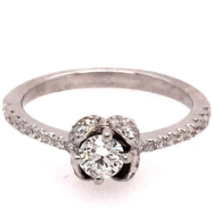 14 Karat White Gold Ring | Center Diamond 0.31cts 
