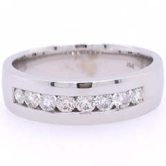 Gentleman's Band: 14 Karat White Gold Gentleman's Band 8.2gr