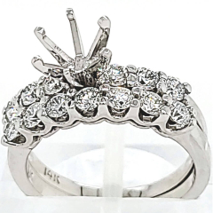 14 Karat White Gold Wedding Set 5.4gr